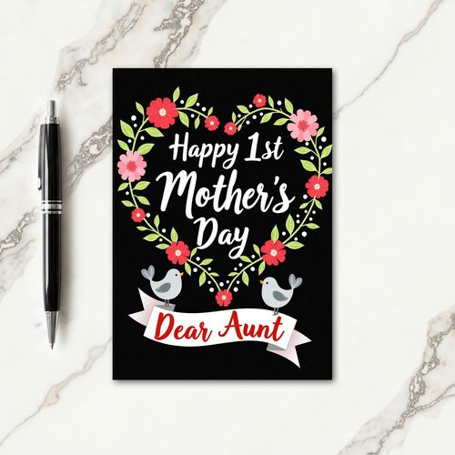 Floral Heart First Mothers Day Card