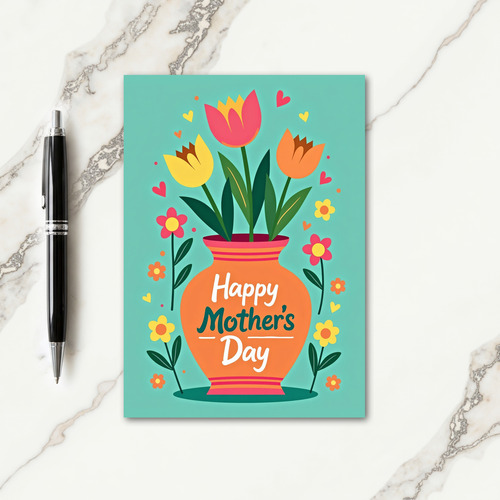 Floral Heart Happy Mothers Day Card