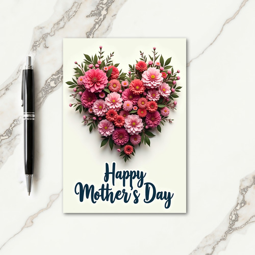 Floral Heart Ivory Pattern Card