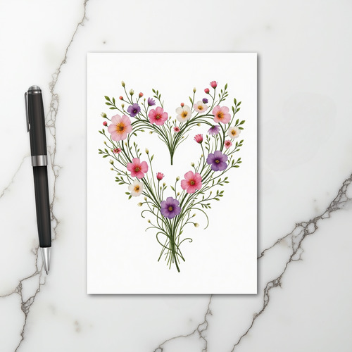 Floral Heart Love Card