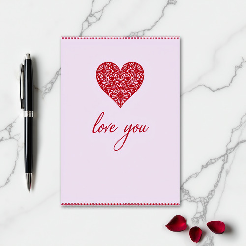Floral Heart Love You Card