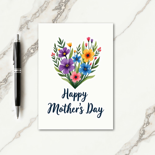 Floral Heart Mom Card