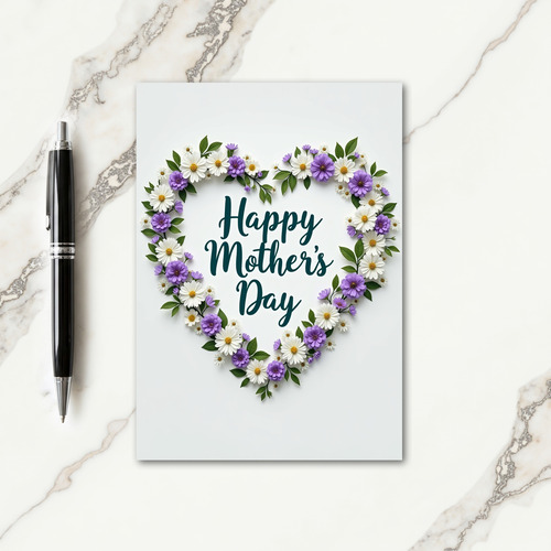 Floral Heart Mom Greeting Card
