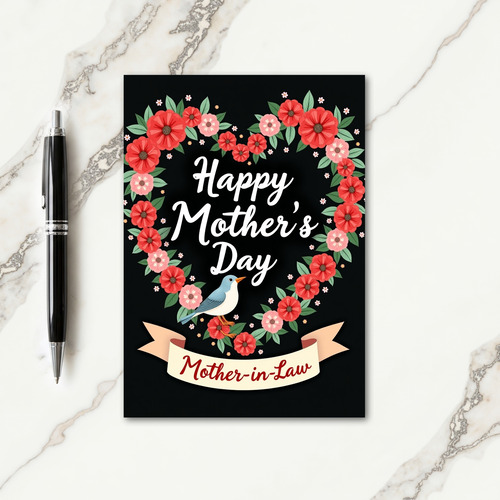 Floral Heart Mothers Card