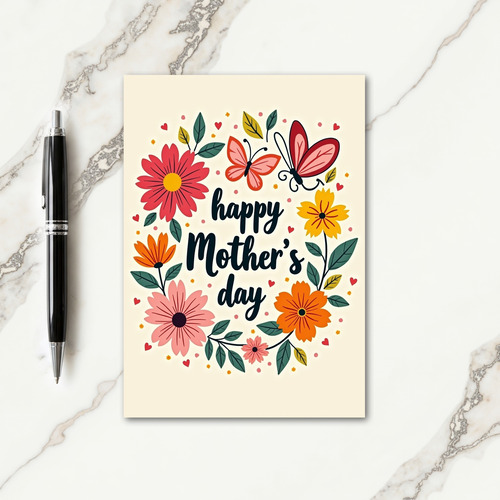 Floral Heart Mothers Day Card