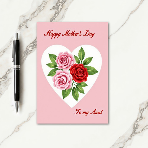 Floral Heart Mothers Day Rose Card