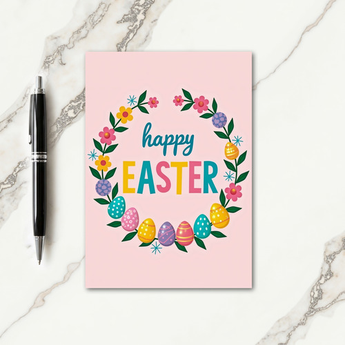 Floral Heart Pattern Easter Card