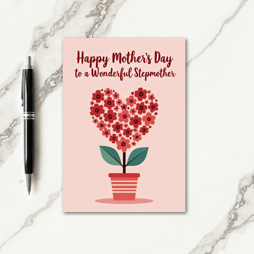 Floral Heart Stepmothers Day Card