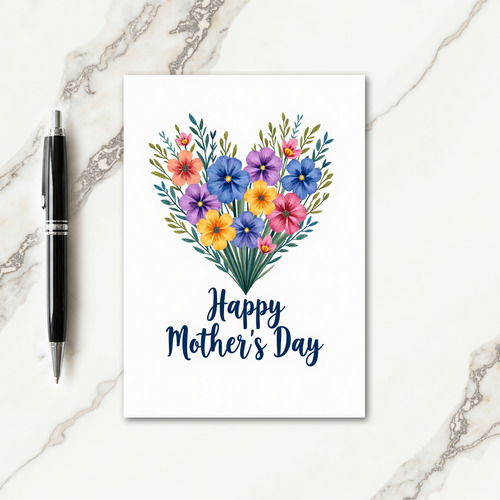 Floral Heart Watercolor Art Card