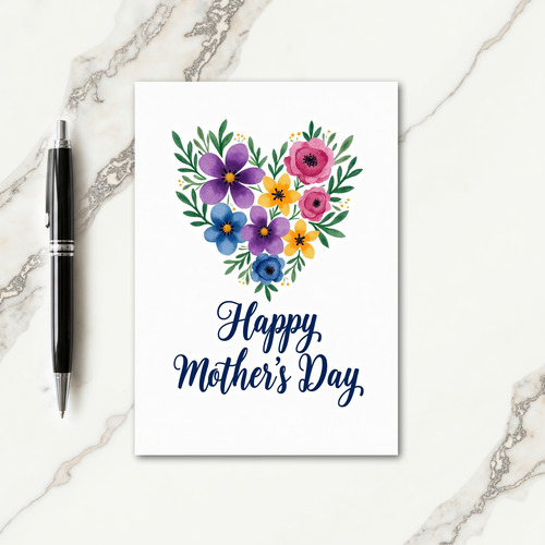 Floral Heart Watercolor Card