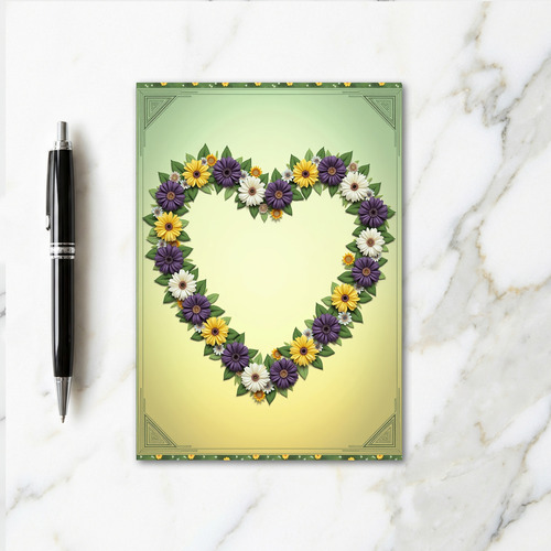 Floral Heart Wreath Card