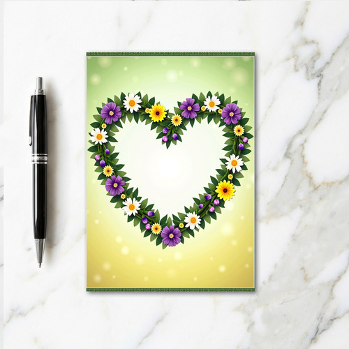 Floral Heart Wreath Greeting Card