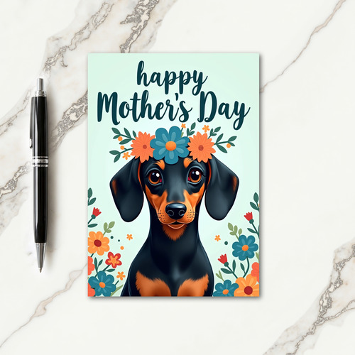 Floral Hound Greeting Card