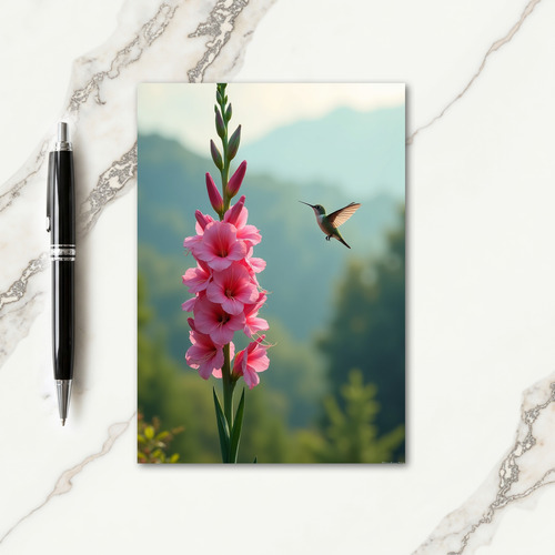 Floral Hummingbird Birthday Card