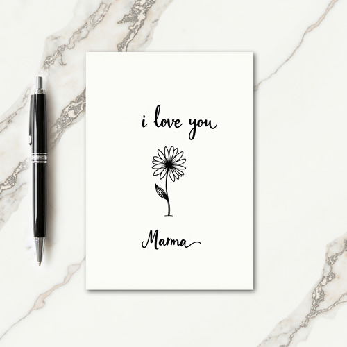 Floral I Love You Mama Card