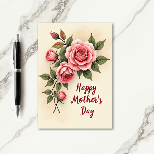 Floral Illustration Mothers Day Card