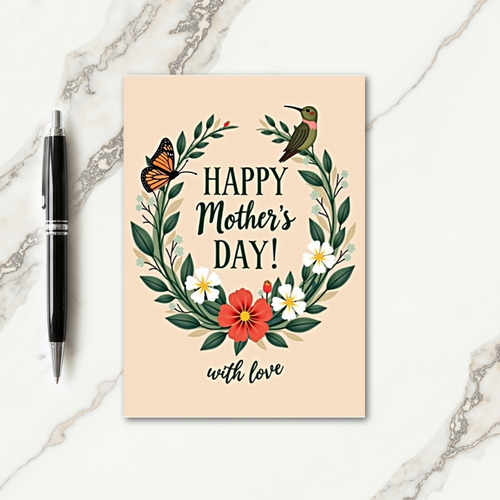Floral Insect And Bird Message Card