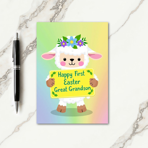 Floral Lamb First Easter Card