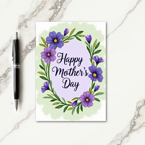 Floral Lavender Mothers Day Card