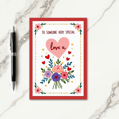 Floral Love Heart Mothers Day Card