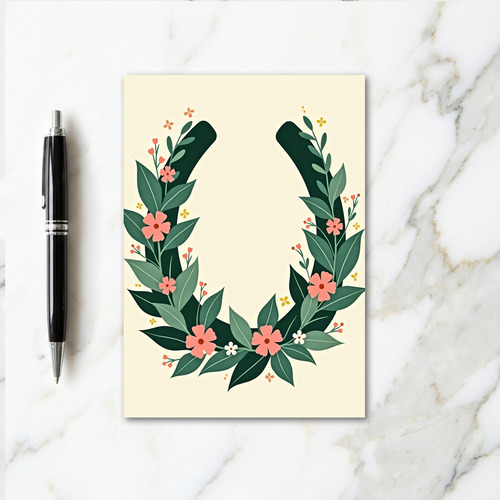 Floral Lucky Horseshoe Card
