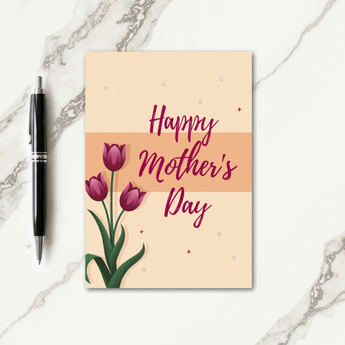 Floral Magenta Script Card
