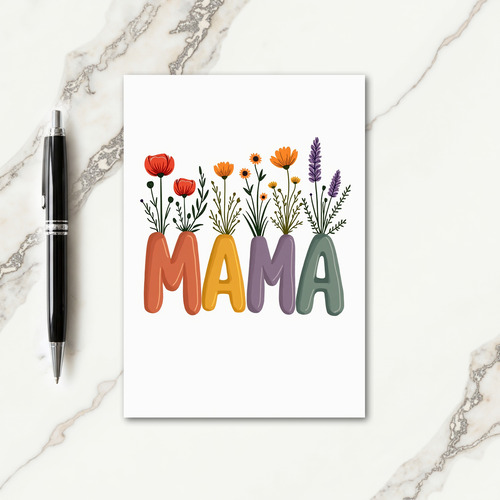 Floral Mama Letter Mothers Day Card
