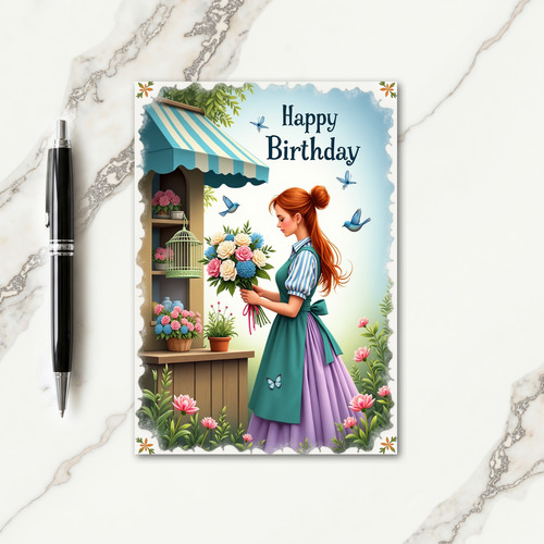 Floral Market Birthday Card