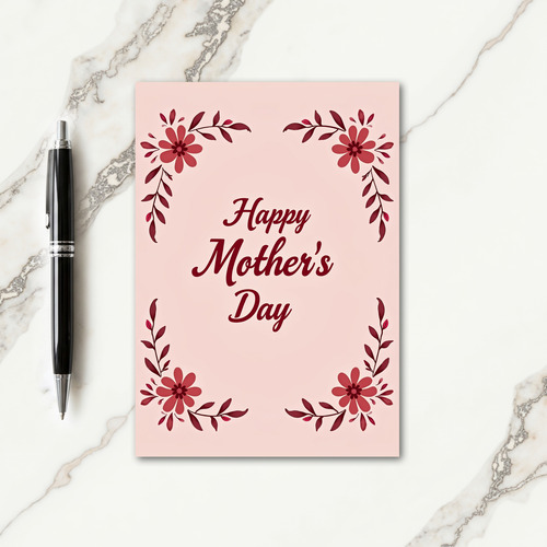 Floral Maroon Celebration Card