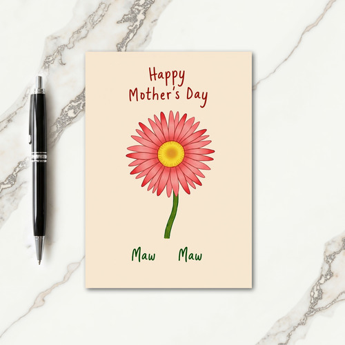 Floral Maw Maw Mothers Day Card