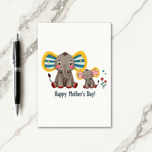 Floral Mom And Baby Card