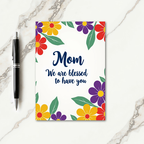 Floral Mom Blessed Message Card