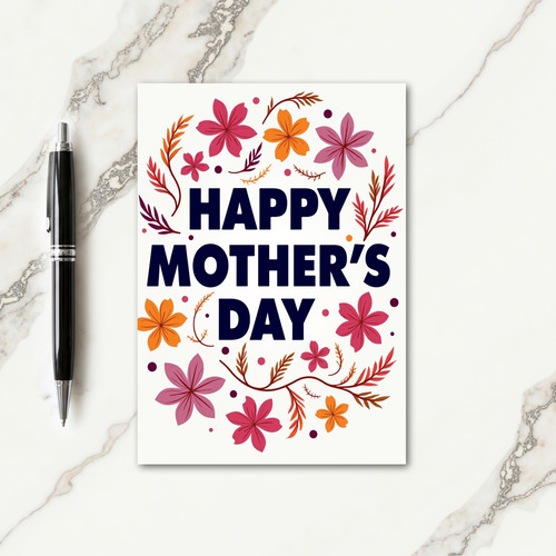 Floral Mom Faux Gold Foil Texture Card