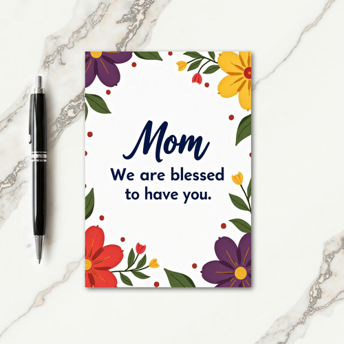 Floral Mom Gratitude Texture Card