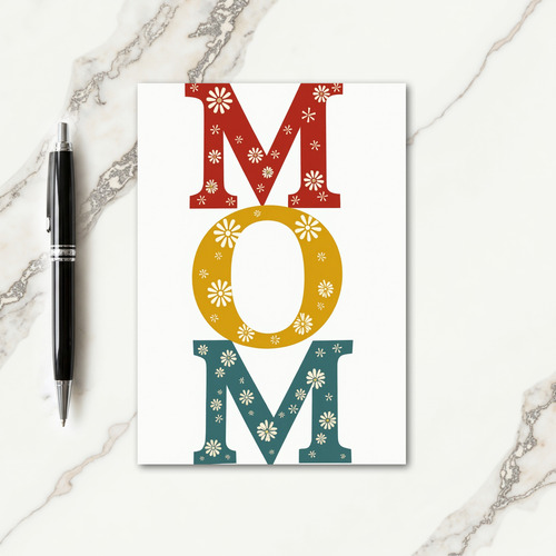 Floral Mom Letter Art Card
