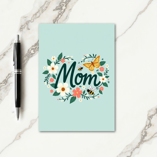 Floral Mom Love Pattern Card