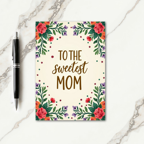 Floral Mom Message Card