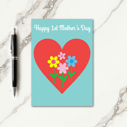 Floral Moms Day Celebration Card