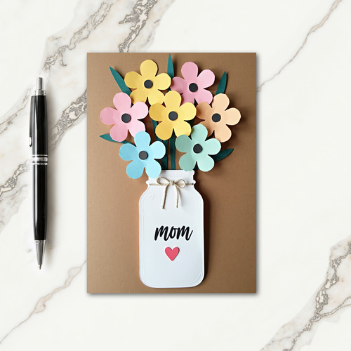 Floral Moms Day Paper Art Card
