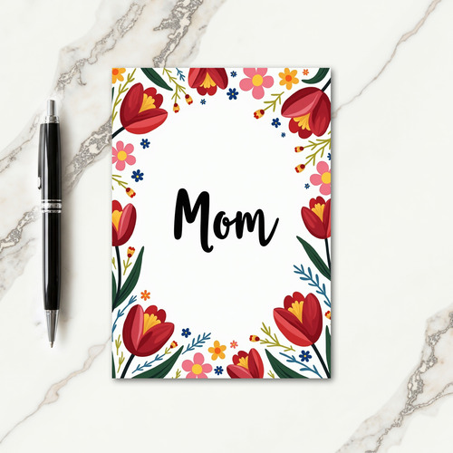 Floral Moms Day Tribute Card