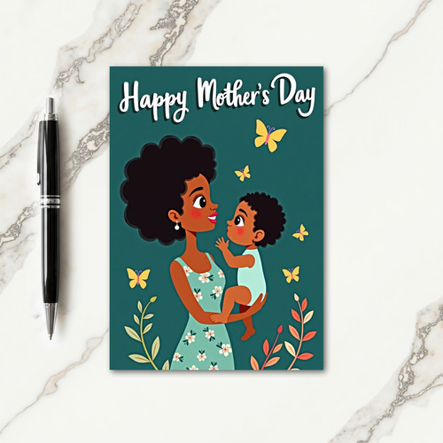 Floral Mother And Child Card