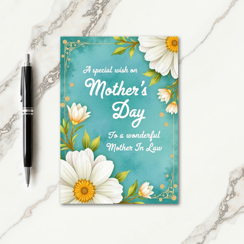 Floral Mother In Law Wish Card