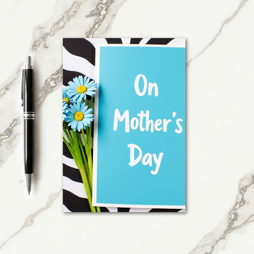 Floral Mothers Day Aqua Blue Card