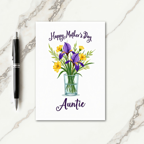 Floral Mothers Day Auntie Card