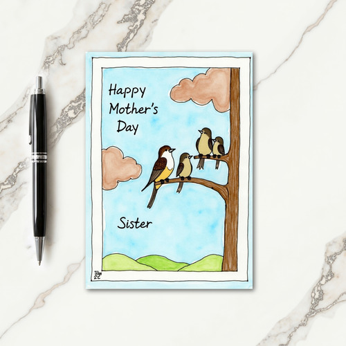 Floral Mothers Day Avian Art Card