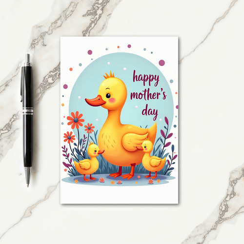 Floral Mothers Day Avian Scene Card