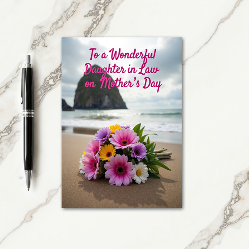 Floral Mothers Day Beach Scene Card