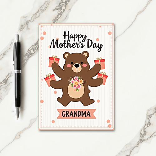 Floral Mothers Day Bear Card