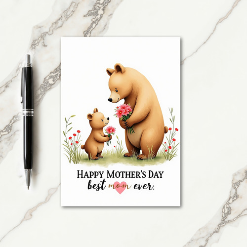 Floral Mothers Day Bears Card