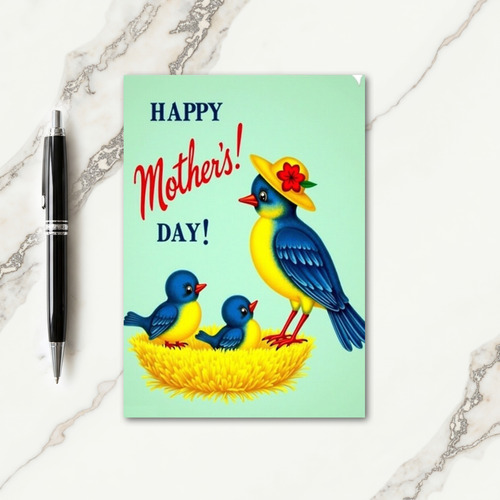 Floral Mothers Day Bird Card